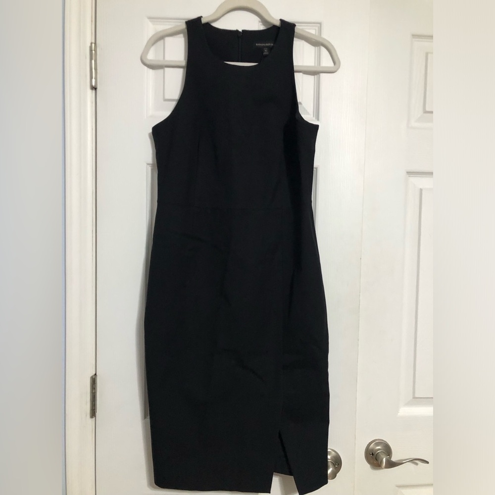 Banana Republic Black classic dress womens size 10 petite evening business NWT